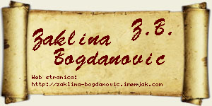 Žaklina Bogdanović vizit kartica